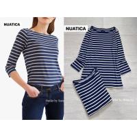 ราคา NAUTICA Top เสื้อคอปาด ลายขวางสีกรมท่า-ขาว ผ้ายืด งานแท้ (29706726182)