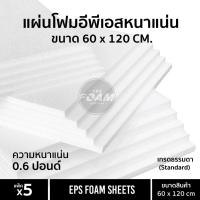 ราคา EPS FOAM โฟมแผ่น 60x120cm. ความหนา1/2 นิ้ว,3/4นิ้ว,1 นิ้ว,1.5 นิ้ว,2 นิ้ว หนาแน่น 0.6ปอนด์ แพ็ค5แผ่น (27555976132)
