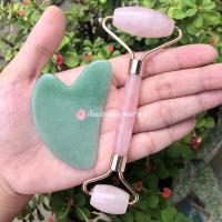 ราคา พร้อมส่ง Set กัวซา ลูกกลิ้งหินนวดหน้า หยก หินหยก ลูกกลิ้งหยก กัวซาหยก หยกนวดหน้า ลูกกลิ้งนวดหน้า (3437233837)