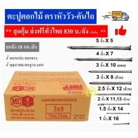 ราคา (ราคารวมส่ง) ตะปูตอกไม้ (ยกลัง) หัววัว-คันไถ (18 กก./ลัง) (6425188369)