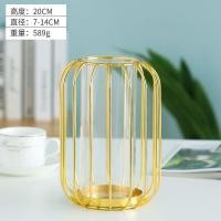 ราคา แจกันสีทองแก้วใส/หลอดใสแจกันดอกไม้/ตกแต่งบ้านแจกันดอกไม้แจกันทองหรูหราหลอดทองแจกันดอกไม้ (26989718945)