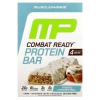 ราคา MusclePharm, Combat Ready™ Protein Bar, Frosted Cinnamon Roll , 4 Bars, 1.87 oz (53 g) Each (43301791790)