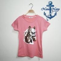 ราคา เสื้อยืดคอกลมปักเลื่อมลายม้า (18763676794)