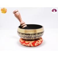 ราคา Singing Bowl ขันทำสมาธิลายมนต์ตราทิเบต ขันทิเบต ( สีดำ ) ไม้และหมอนรองคละสี (18088997314)