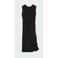 ราคา uniqlo black pleated dress size L (28133529598)