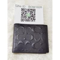 ราคา Coach กระเป๋าสตางค์ชายสีดำ ปั๊มนูนลายC (20617351484)