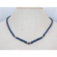 ราคา สร้อยคอพลอยไพลินคั้นเม็ดทองแท้ ตะขอทองแท้18K (19823893530)