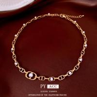 ราคา สร้อยคอมุกชุบทองแดงสำหรับผู้หญิง สไตล์ยุโรป-อเมริกา (41460513776)