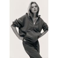 ราคา H&M(เอชแอนด์เอ็ม) เสื้อฮู้ดมีซิปทรงโอเวอร์ไซส์ Women Oversized zip-through hoodie 1234775_5 (28325854829)