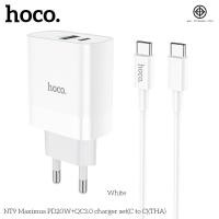 ราคา ชุดชาร์จ HOCO NT9 หัวชาร์จพร้อมสาย จ่ายไฟ PD20W+QC3.0 สำหรับ Type-C toType-C/PD ชาร์จเร็ว (42214523502)