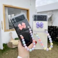 ราคา เคสโทรศัพท์ฝาพับ Samsung Galaxy Z Flip 3 และ 4 เคสฝาพับประดับโบว์พร้อมสายคล้อง พร้อมส่ง (20376098352)