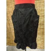 ราคา ผ้ากันเปื้อนครึ่งตัวผ้าทอลายดอกไม้สีดำ (7654478479)