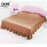 ราคา OHM ผ้าคลุมเตียงชายระบาย ผ้าซาตินแท้ 440 เส้น (เกรดพรีเมี่ยม) ขนาด 96 นิ้ว x 108 นิ้ว (สีน้ำตาลอ่อน) (904868269)