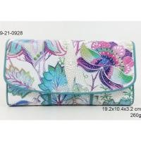 ราคา L 019 กระเป๋าหนังปลากระเบน สามพับพิมพ์ลายสีฟ้า หนังวัวสีฟ้า (2355101134)