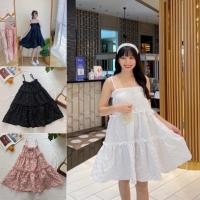 ราคา Thesky_style เดรสขนมชั้นสายเดี่ยว (19255935704)