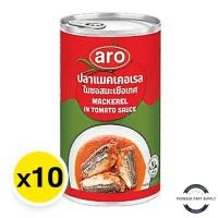 ราคา เอโร่ ปลาแมคเคอเรลในซอสมะเขือเทศ ปลากระป๋อง ฝาดึง 155 ก. x 10 (27033030905)