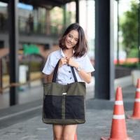 ราคา กระเป๋าผ้าแคนวาส สีเขียวขี้ม้าBN (524055682)
