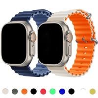 ราคา สายนาฬิกาซิลิโคนสองสีสำหรับ Apple Watch Ultra3/2 SE3/2 Series 11 10 9 8 7 6 5 4 3 2 1 iWatch ขนาด: 49 มม. 41 มม. 45 มม. 44 มม. 42 มม. 40 มม. 38 มม. สายรัดข้อมือซิลิโคนกันน้ำสองสี (42819237404)