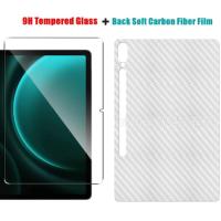 ราคา 2 ชิ้นชุดสําหรับ Samsung Galaxy Tab S9 FE 10.9 S9FE + S7FE S8Plus 12.4 S6 Lite A8 คาร์บอนไฟเบอร์สติกเกอร์ฟิล์ม + กระจกนิรภัยป้องกันฟิล์ม (29816874409)