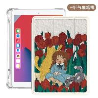 ราคา เคสแท็บเล็ต Air 4/5 เคส IPad พร้อมที่วางปากกาสําหรับ Pro 11/gen5/gen6 Gen7/gen8/gen9 Pro11 2018/2020/gen10 Pro 20/21/22 Mini6 ภาพวาดสีน้ํามันแมว Anti Drop TPU สามพับ IPad Cover (41175217264)