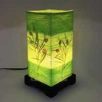 ราคา โคมไฟตั้งโต๊ะเส้นด้ายทอมือสีเขียว ลายดอกญี่ปุ่น/ลายใบไผ่ (7831789155)