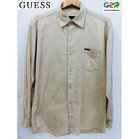 ราคา GUESS แท้ เสื้อเชิ๊ตแขนยาวสีครีมสภาพสวย (373798799)