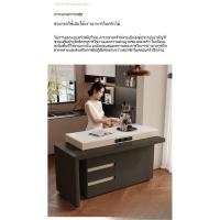 ราคา ไอส์แลนด์ครัวรุ่นใหม่ โต๊ะรับประทานอาหารแบบรวม หมุนได้สำหรับใช้ในบ้าน แผ่นหินยืดหดได้ แฟลตขนาดเล็ก ไอส์แลนด์ครัว โต๊ะรับ (41208394265)