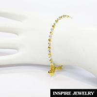 ราคา Inspire Jewelry ,สร้อยข้อมือเม็ดอิตาลี 2 กษัตริย์สลับเม็ดห้อยหัวใจ (ขนาดเม็ด 3 มิล) สวยหรู คงทน . (960360883)