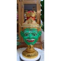 ราคา เศียรครู พ่อแก่ ฤาษีเพชรฉลูกัณฐ์ ขนาดครอบ งานกระดาษ (ไม่ใช่งานหล่อเรซิ่น) ทองเค ประดับกระจก ฟรีขาตั้งไม้สีแดง (9751310885)