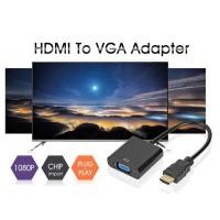 ราคา ส่งจากไทย HDMI TO VGA 1080 pคุณภาพสูง Adapter With Video Audio Cable Jack HDMI VGA For PC TV Box (7351427738)