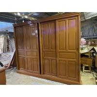 ราคา ตู้เสื้อผ้าบาน5เต้าสไลด์ไม้สักทองแท้100% ❤️ (19049853320)