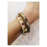 ราคา กำไลไหมไทยนพเก้า ประดับพลอยแท้, งานลงยา ตัวเรือนเงิน 925 (6971111276)