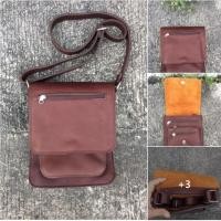 ราคา กระเป๋าสะพายข้างหนังวัวแท้ทั้งใบสีน้ำตาลเข้ม (4855871836)