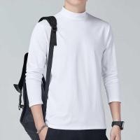 ราคา เสื้อแขนยาวสไตล์กระชับพอดีตัว สำหรับผู้ชาย ไซส์เล็ก คอเต่าทรงกลม เสื้อยืดสีดำบริสุทธิ์ (27941994247)