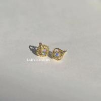 ราคา . - ✨14K Gold princess earrings.[Silver925] ต่างหูเงินแท้ชุบทอง14K (14231085173)