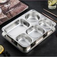 ราคา ถาดหลุม ถาดหลุมสแตนเลส 4.2x28x22.5cm มีฝาปิด ถาดหลุมใส่อาหาร กล่องข้าว ถาดหลุม 3หลุม และ 4หลุม 5หลุม(ขนาดใหญ่)-125 (11213970193)