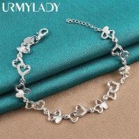 ราคา สร้อยข้อมือเงินแท้ เกรด 925 ประดับเพทาย AAA รูปหัวใจ เครื่องประดับ แฟชั่นสําหรับผู้หญิง งานหมั้น งานแต่งงาน ปาร์ตี้ (23659935915)