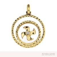 ราคา จี้กังหันแชกงหมิวของแท้จากฮ่องกง ( CKM-CIRCLE2-16MM-YG) (7983025743)