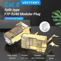 ราคา Vention Cat8 ตัวเชื่อมต่อ RJ45 8P8C FTP ปลั๊กเครือข่ายอีเธอร์เน็ต สายเคเบิล RJ45 ตัวเชื่อมต่อจีบ (22863634598)