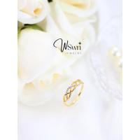 ราคา Twist Ring แหวนทองแท้9k (ทองแท้37.5%) ฝังเพชรกุหลาบ ลายเปียถัก (29480703834)