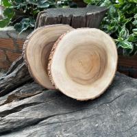 ราคา เขียงไม้จานไม้มะม่วง คู่ 8นิ้ว ถาดไม้ จานไม้ ไร้รอยต่อ เขียงติดเปลือกไม้ จานไม้ ติดเปลือกธรรมชาติ (28560787844)