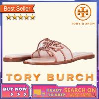 ราคา Tory Burch_ines ตาข่ายเปิดนิ้วเท้าหนังนุ่มรองเท้าแตะแบน tapak kaki lembut selipar รองเท้าแตะผู้หญิง 63590 (29726936225)