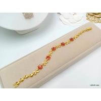 ราคา ข้อมือพลอยแดง ทับทิม(ลายดอกไม้) งานสวยละเอียด (10425742612)