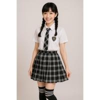 ราคา สินค้าอยู่ไทย ชุดคอสเพลย์นักเรียนญี่ปุ่น ลายสก๊อตสีดำ-ขาว cp30 (43407660044)