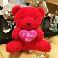 ราคา ตุ๊กตาหมีเท็ดดี้วาเลนไทน์สีแดงกอดหมอนหัวใจสีชมพู I Love You (912887353)
