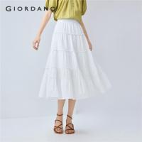 ราคา GIORDANO WOMEN 100% Cotton ruffle trims tiered skirt 05465088 (26682516486)