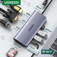 ราคา UGREEN รุ่น 80133 USB-C 10 in 1 Connector, USB Type C Hub HDMI 4K, VGA 1080P, Card Reader SD/TF, etc (28786494551)