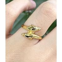 ราคา แหวนทองชุบ ลายปลาโลมา 2 ตัว หนักสองสลึง RG33 (14260585251)