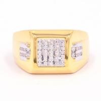 ราคา แหวนชายเท่ห์ๆ แหวนเพชร แหวนทองเพชรแท้ ทองแท้ 37.5% (9K) MR110 ME546 (22844380090)