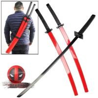 ราคา Deadpool เดดพูล ดาบคู่ มี 2 ดาบ ใบดาบสีดำ Katana Samurai Sword ดาบนินจา Ninja + สายสะพายดาบคู่ รุ่น 9319 (1272778151)